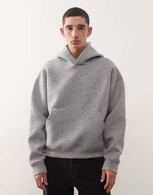 Weekday Simon  hoodie in grey melange in scuba-style fabric | ASOS | ASOS (Global)