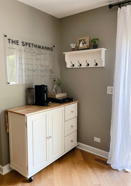 Coffee bar - command center - family calendar - acrylic calendar - entryway - coffee cart - Nespresso 

#LTKfamily #LTKhome