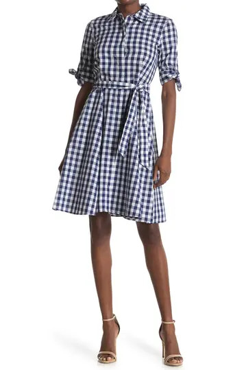 Short Sleeve Checkered Print Dress | Nordstrom Rack