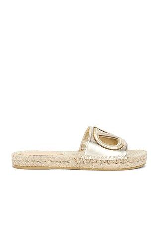 V Logo Cut Out Espadrille Slide | FWRD 