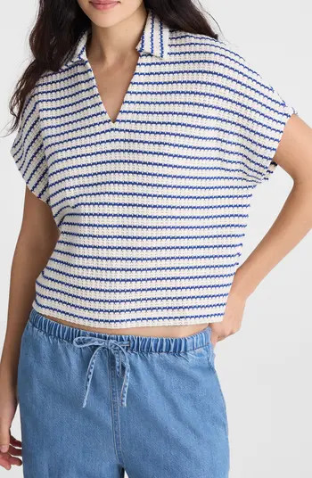 Textured Knit Johnny Collar Shirt | Nordstrom