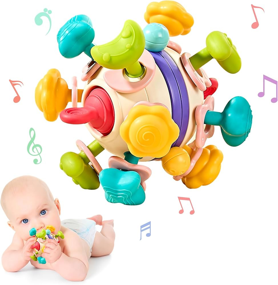Baby Sensory Toys - Teething Montessori Toys for Babies, Infant Teethers Toys, Baby Rattle Chew T... | Amazon (US)
