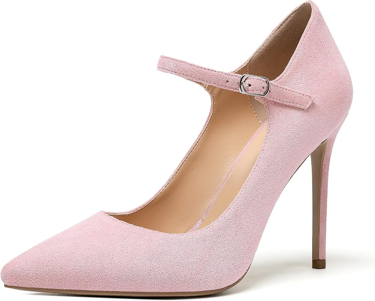 SAMMITOP Women's Pointed Toe Mary Jane Pumps High Heel Shoe with Ankle Strap | Amazon (US)