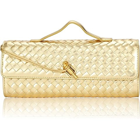 Joryin Woven Purse for Women Evening Clutch Woven Leather Handbags Crossbody Bag Purse Formal Eve... | Amazon (US)