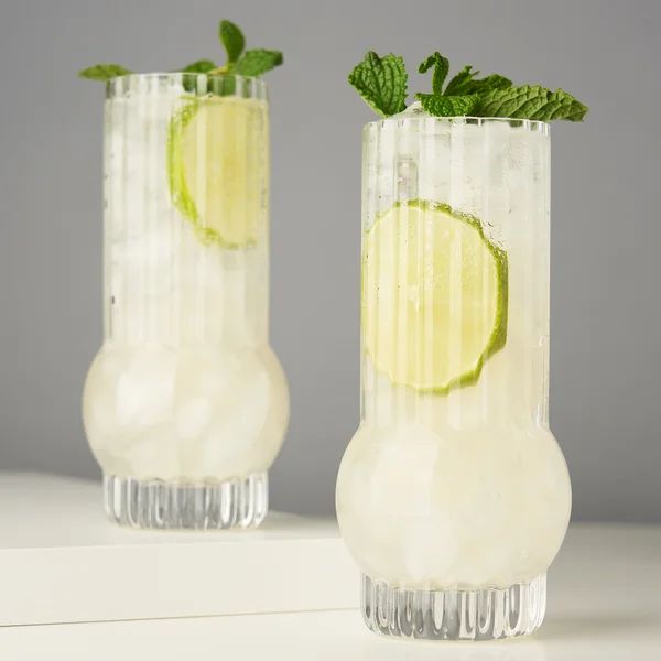 Deco 13 oz. Crystal Highball Glass (Set of 2) | Wayfair North America