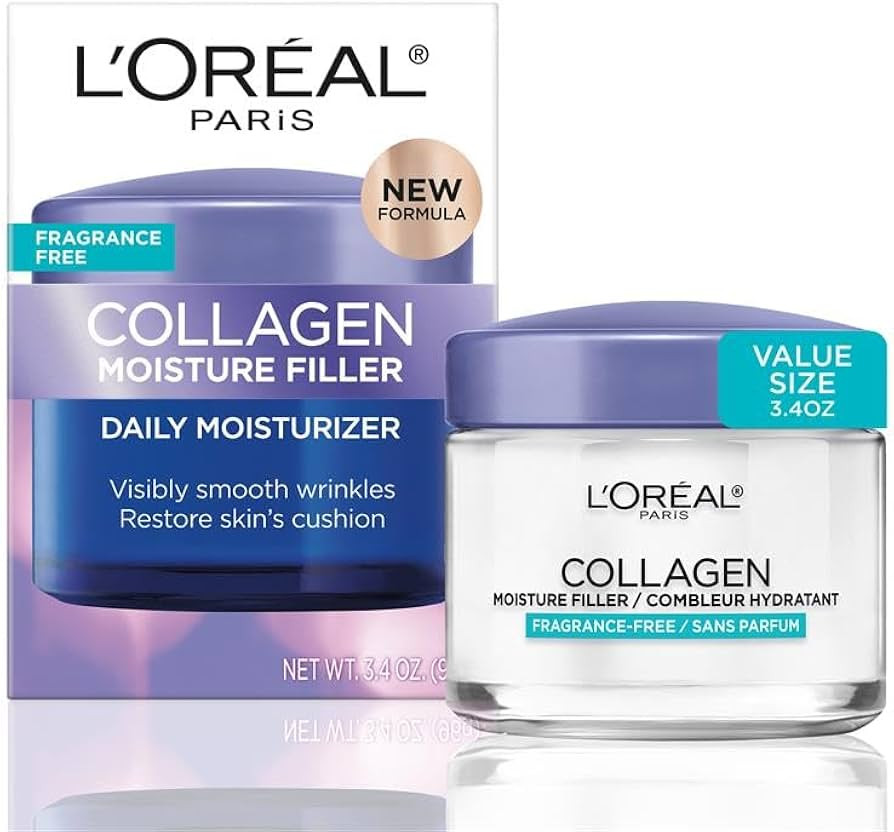 L'Oreal Paris Collagen Moisture Filler Face Cream, Anti-Aging Face Moisturizer, Non-Greasy Fragra... | Amazon (US)