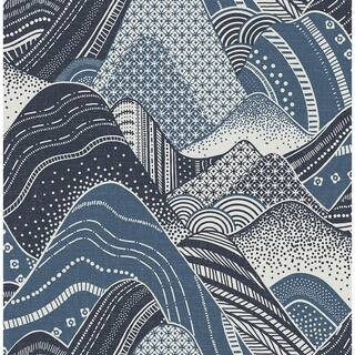 A-Street Prints Meru Navy Mountain Paper Strippable Roll (Covers 56.4 sq. ft.) 2764-24333 - The H... | The Home Depot