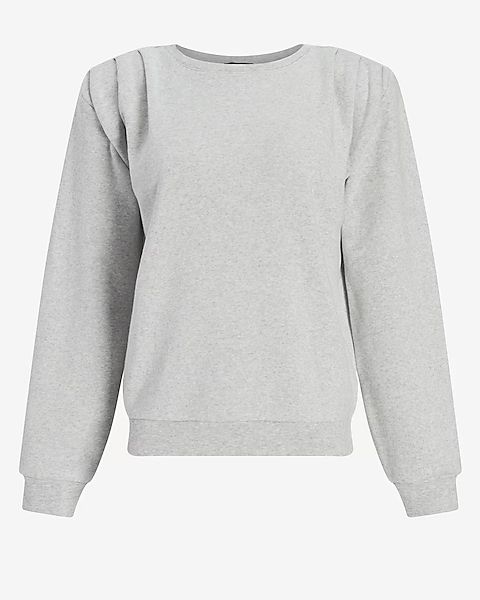 Cozy Pleated Puff Sleeve Sweatshirt | Express