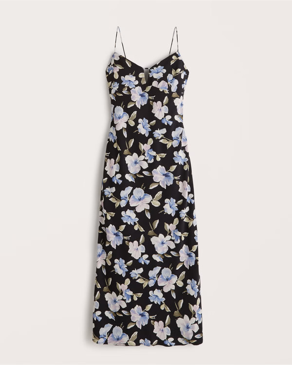 Women's Keyhole Slip Midi Dress | Women's Dresses & Jumpsuits | Abercrombie.com | Abercrombie & Fitch (US)