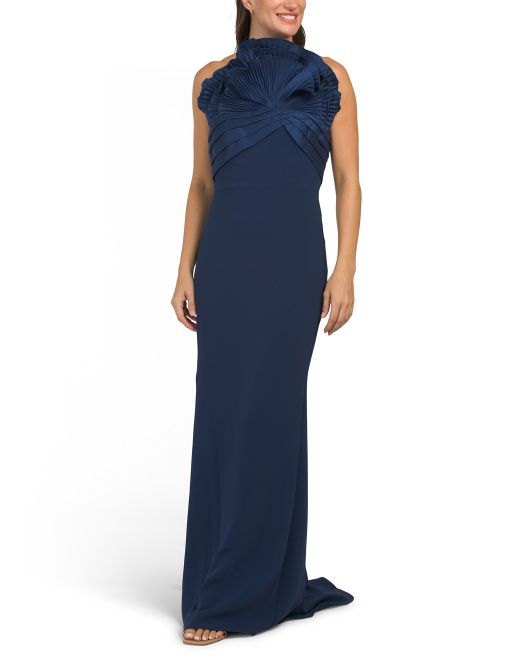 Pleated Neckline Strapless Gown | TJ Maxx