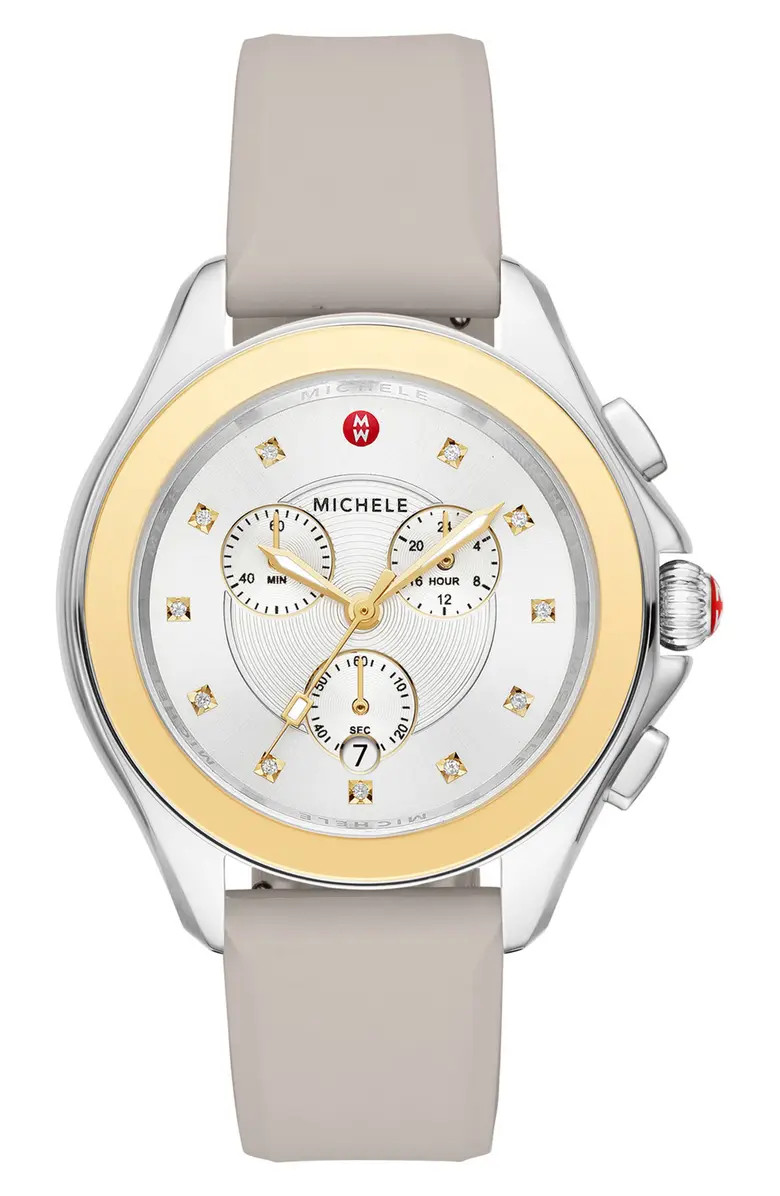 Cape Topaz Chronograph Silicone Strap Watch, 38mm | Nordstrom Rack