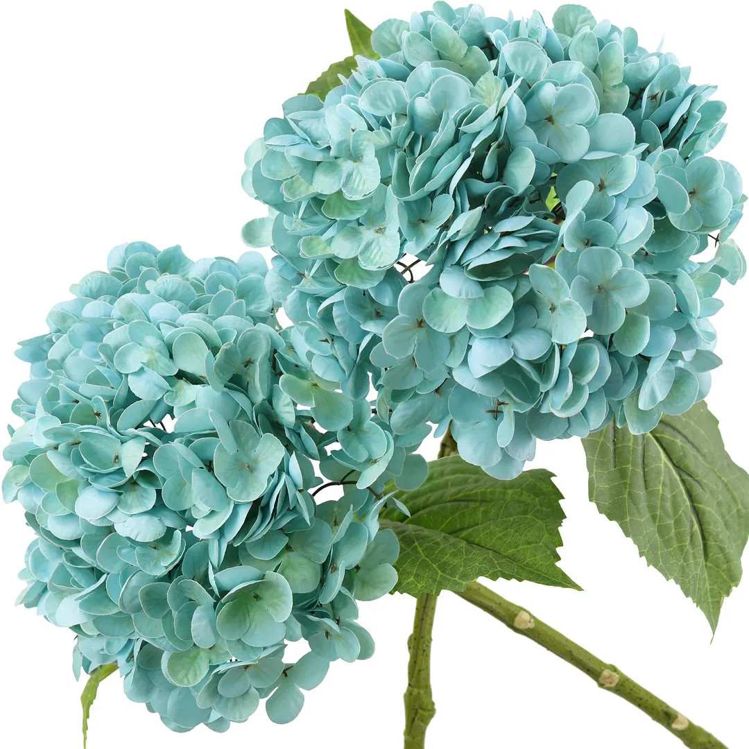 Bermuda Blue Hydrangea | Real Touch Artificial Flower Arrangement, 2 Stems - Etsy | Etsy (Global)