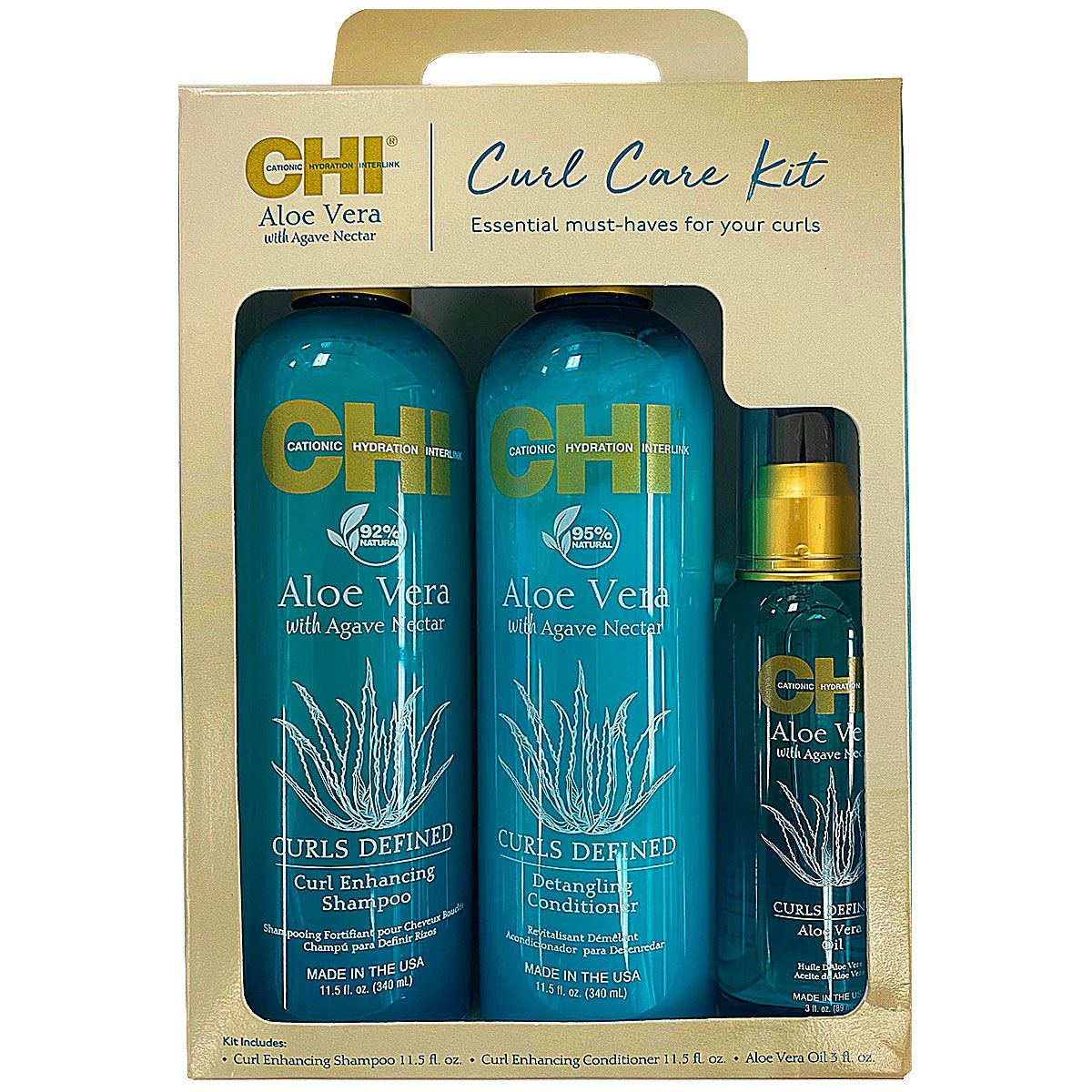 CHI Aloe Vera Curl Care Kit - CHI Haircare - Professional Hair Care Kits | Coyuchi Inc.