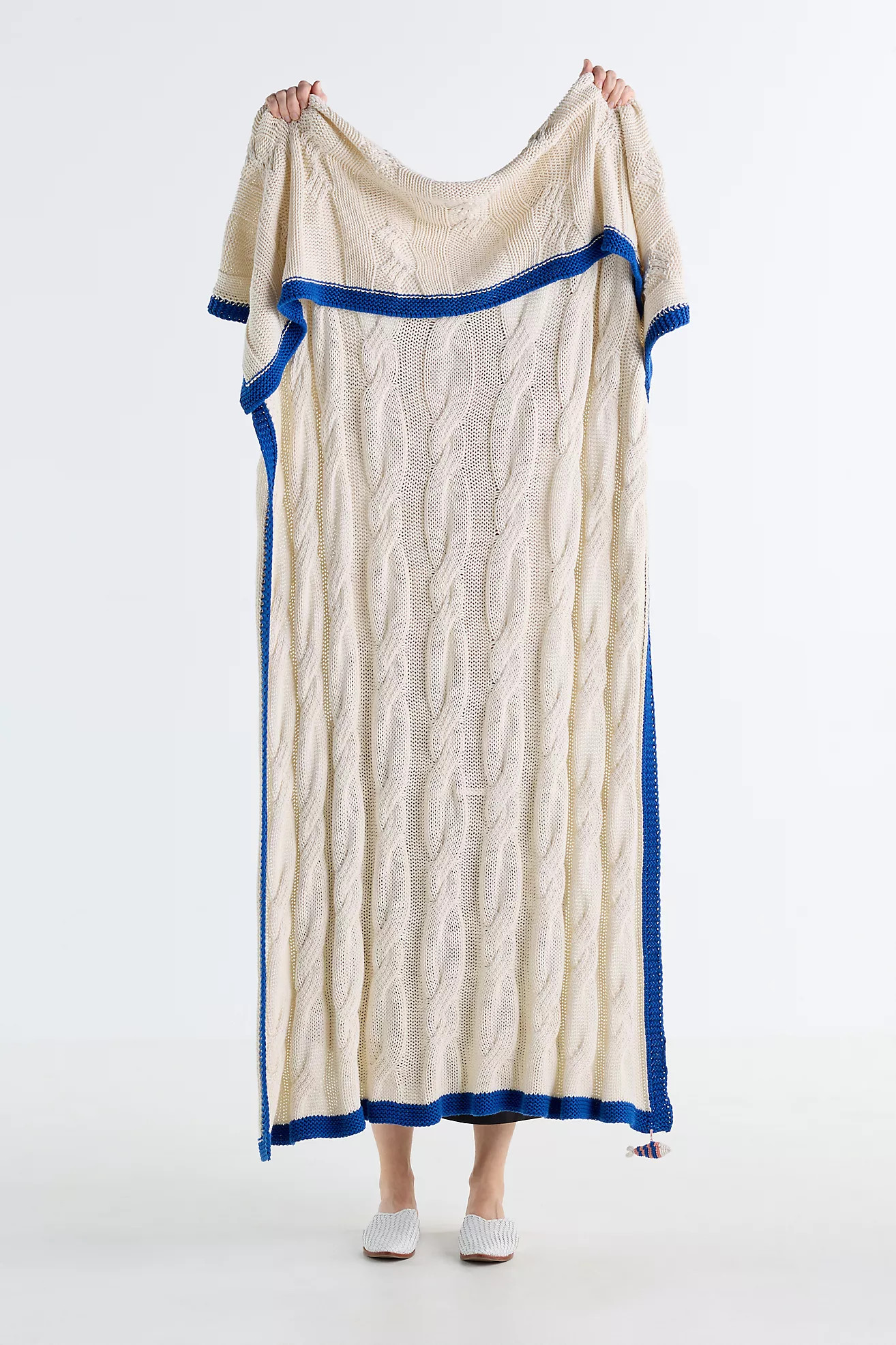 Juni Cotton Knit Fish Charm Throw | Anthropologie (US)