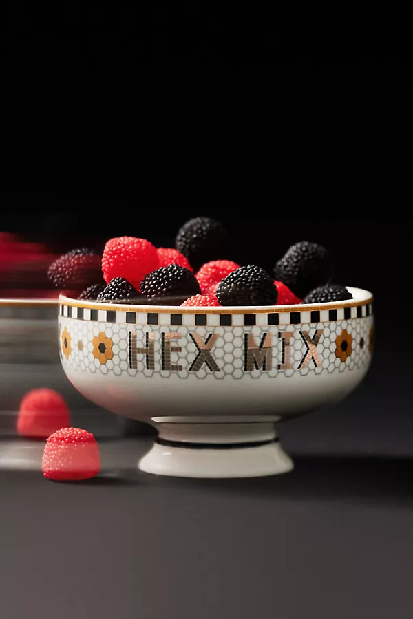 Bistro Tile Stoneware 24k Gold Accent Halloween Nut Bowl | Anthropologie (US)
