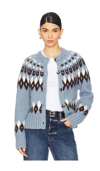 Veronica Beard Christina Fairisle Cardigan in Multi. Size XL. | Revolve Clothing (Global)