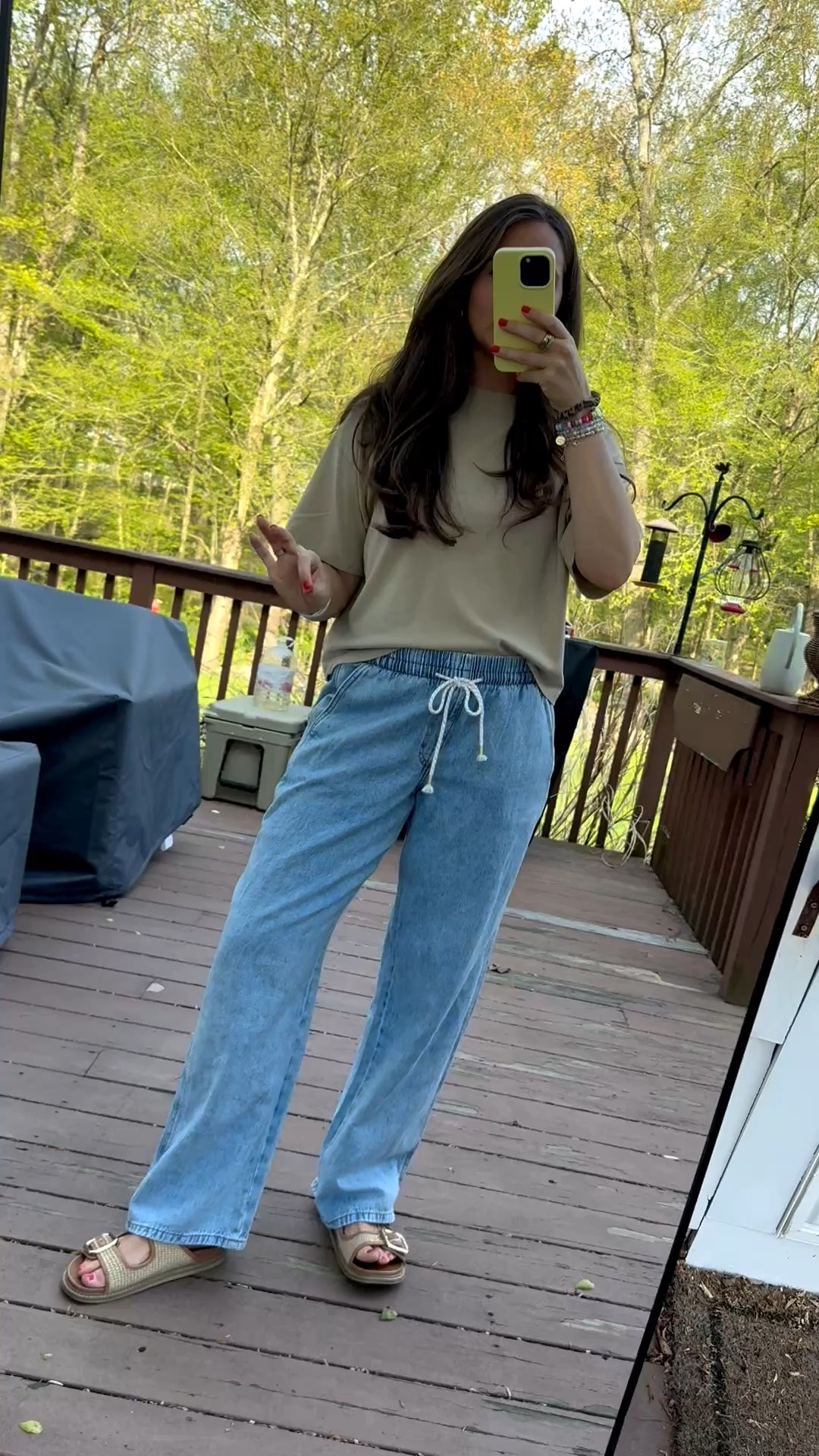So many of you snagged these jeans! They are so comfy and great for postpartum!! I’m wearing size M

#LTKootd #LTKSaleAlert
