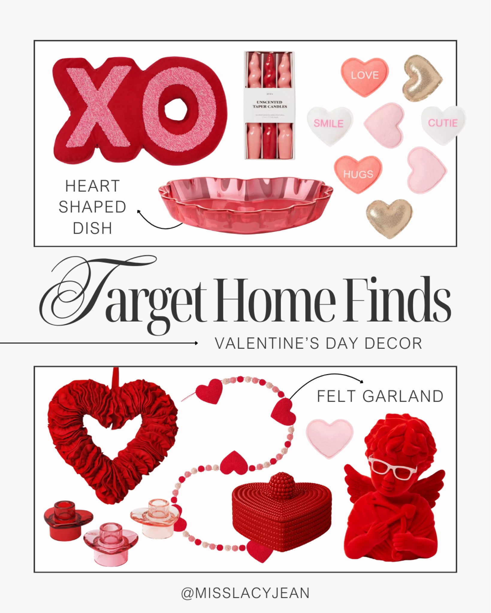 Target Valentine’s Day Decor 🎯

target home decor // target home finds // target finds // target home // valentines day decor // valentines decor // valentines home decor // valentines home

#LTKFindsUnder100 #LTKFindsUnder50 #LTKHome
