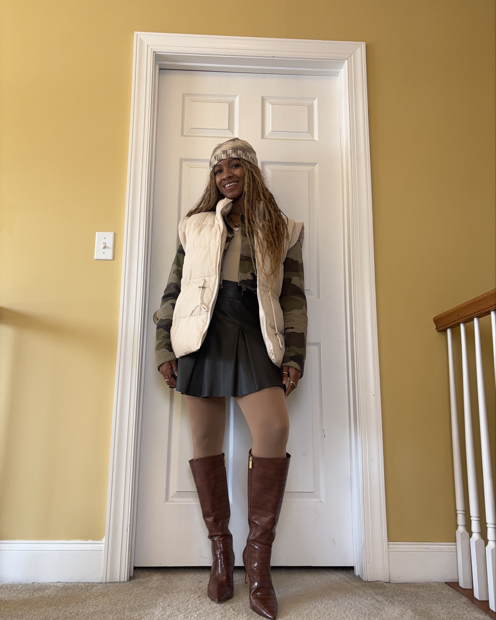 Cozy legs, happy heart 🤎. I’m loving my Shapermint Essentials Ultra-Resistant Shaping Tights in Latte. Perfect for day to night outfits ! 
Use my code: CHLOEJCREW20

#LTKootd #LTKValentine #LTKSeasonal