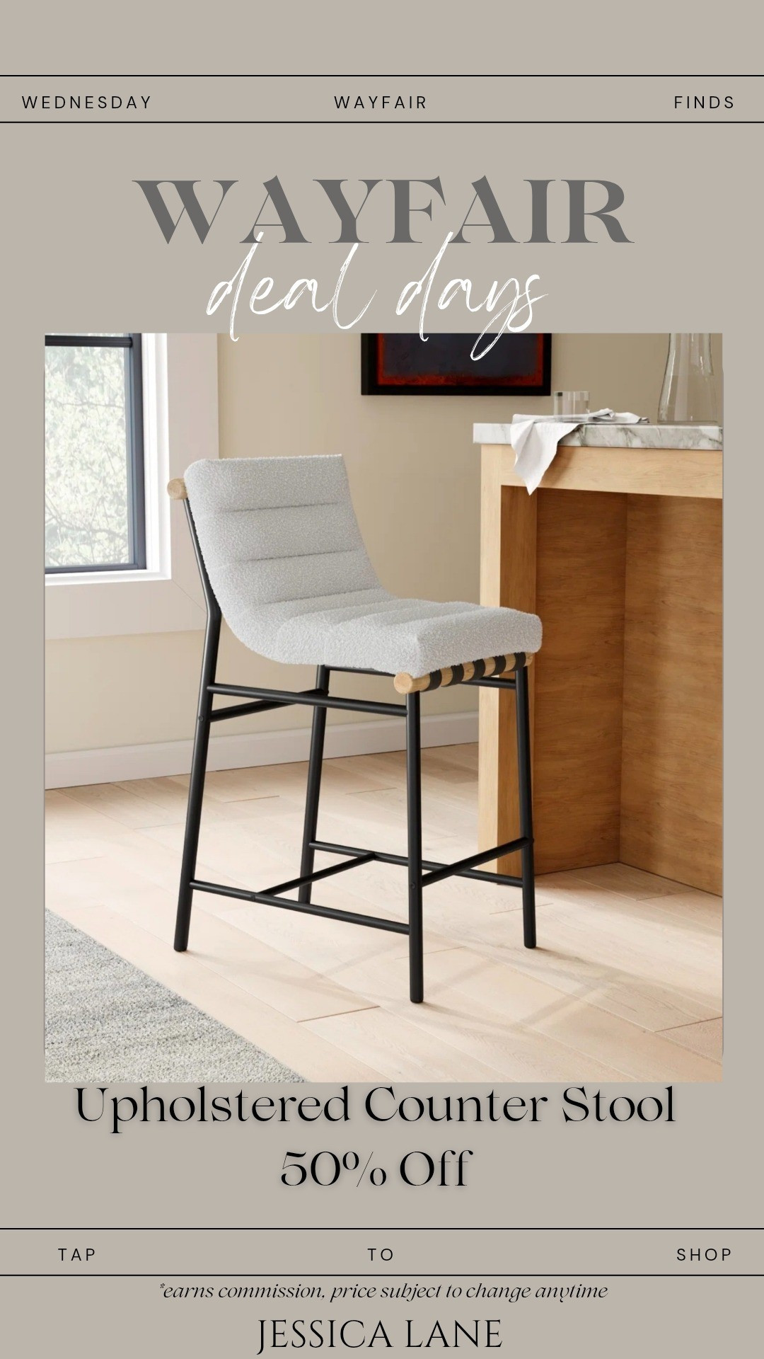 An upholstered counter stool that adds comfort without sacrificing style—perfect for kitchens and islands.#WayfairHome #WayfairCreator #WayfairSale

#LTKSaleAlert #LTKHome