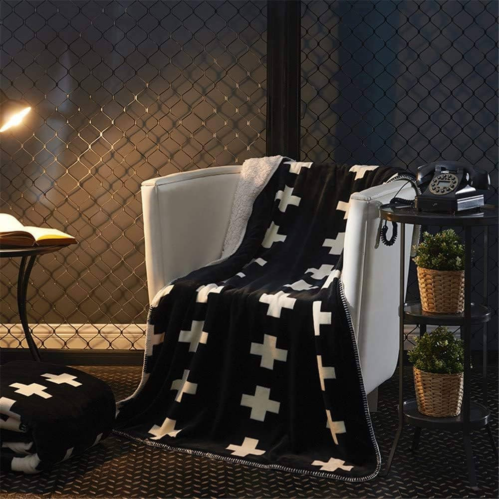 Amazon.com: Tenghe Sherpa Flannel Blanket Throws Cross Swiss Pattern Geometric Soft Cozy Blankets... | Amazon (US)