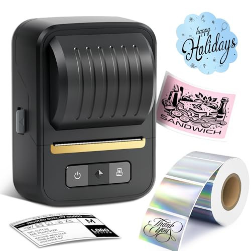 NDYIN Label Maker, Bluetooth Label Maker Machine with Tape, Portable Thermal 2 Inch Label Printer for Small Business, Barcode, Address, Logo, Clothing, Sticker Printer for Phones & PC | Amazon (US)