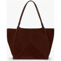 Victoria Beckham Bag - Large Victoria Tote Bag In Dark Brown Suede | Victoria Beckham UK
