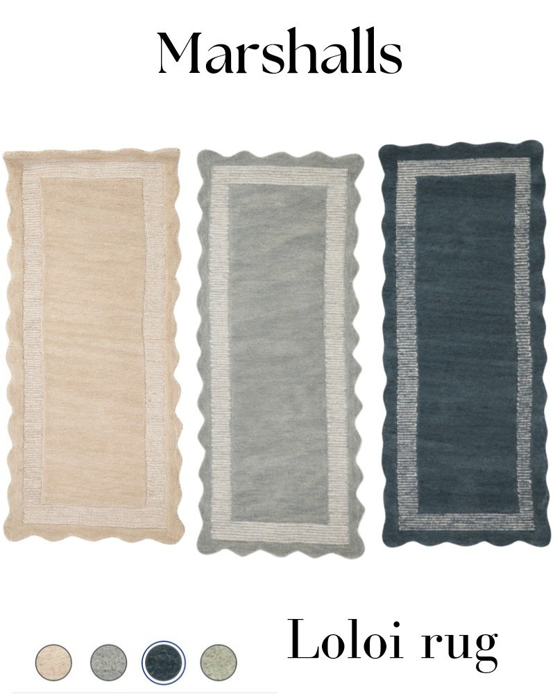 Loloi rug runner on sale at Marshall's, comes in 4 colors. Bathroom, mudroom, kitchen, scalloped, 5 feet, green, blue, ivory.

#LTKSaleAlert #LTKStyleTip #LTKHome