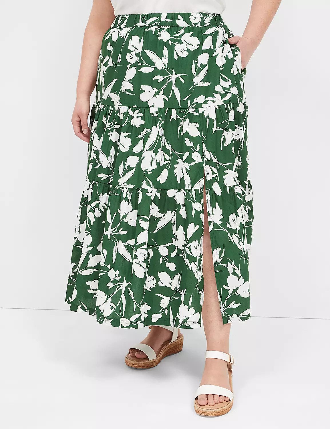 Poplin Pull-On Maxi Skirt | LaneBryant | Lane Bryant (US)