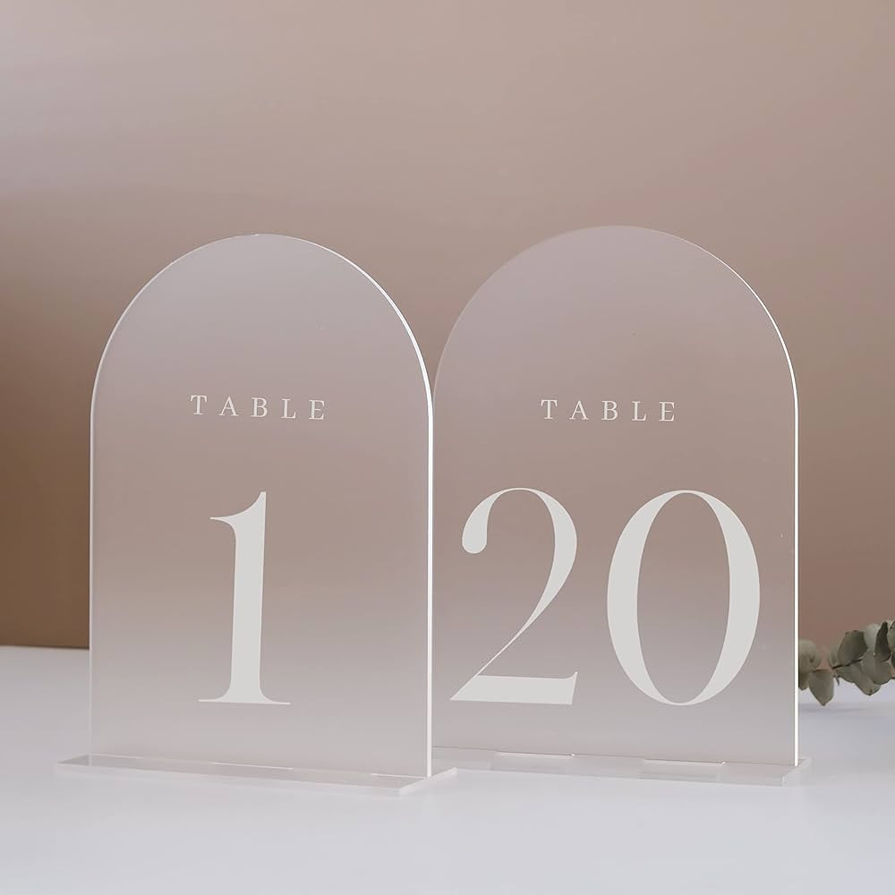 JINMURY Frosted Arch Table Numbers for Wedding, 20 Pack 5x7" Frosted Arch Acrylic Table Signs wit... | Amazon (US)