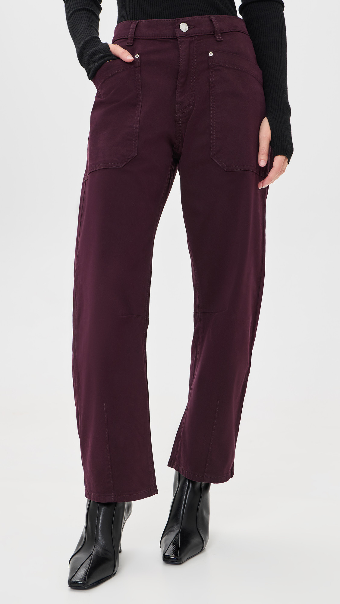 DL1961 Bilie Easy Barrel Petite Pants Viola 32 | Shopbop