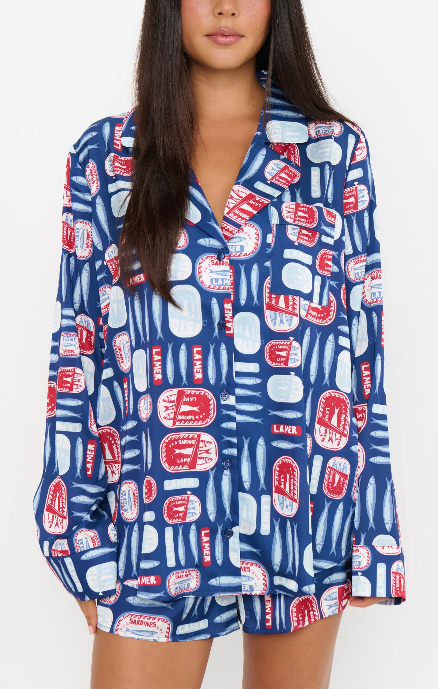 Beauty Sleep PJ Set ~ Navy Salty Sardines Silky | Show Me Your Mumu