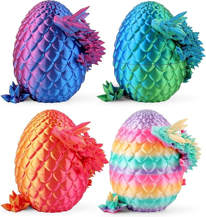 8" 3D Printed Dragon Eggs, Mystery Crystal Dragon Egg for Easter Basket Stuffers, Unique Easter T... | Amazon (US)