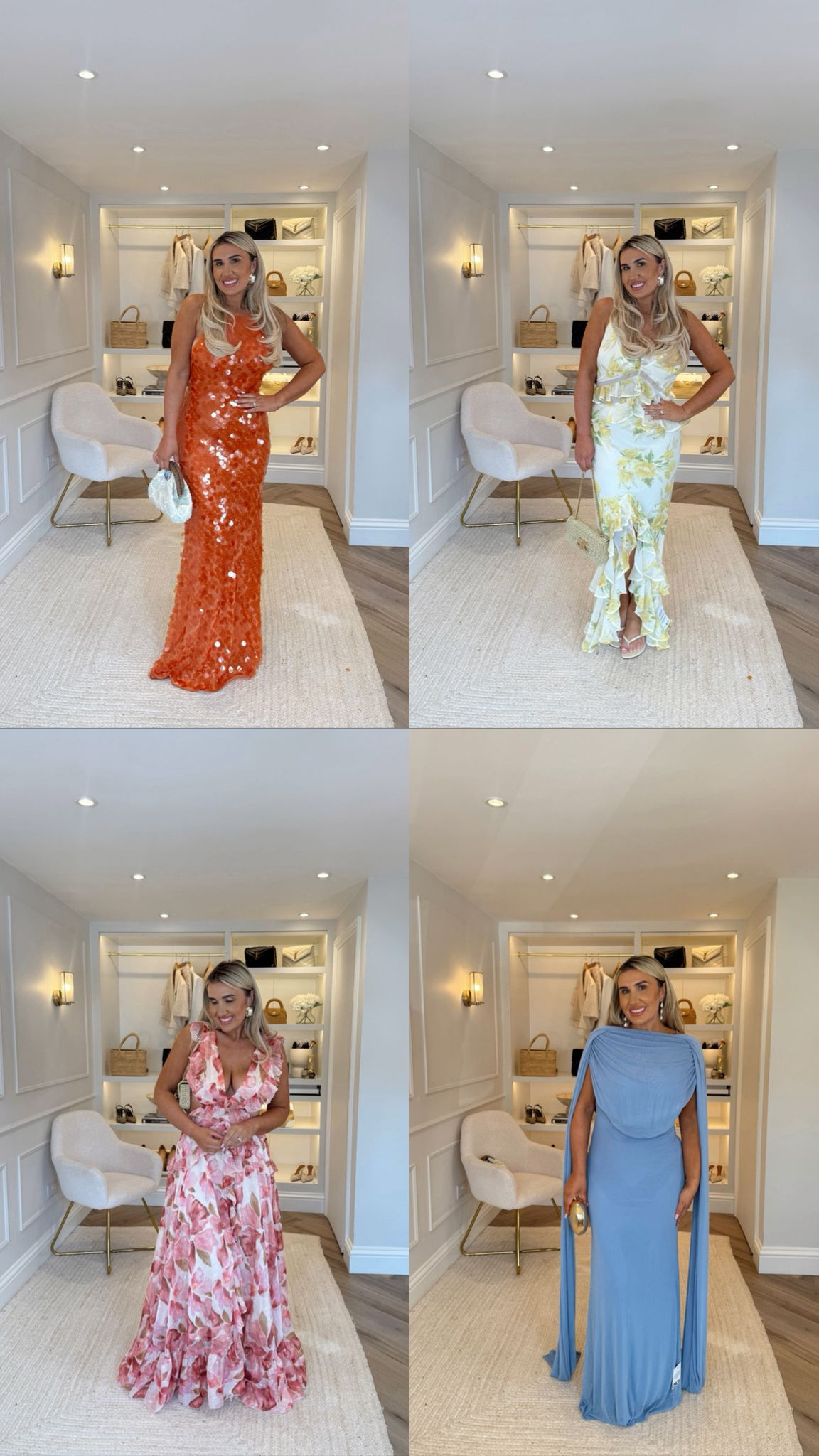 Wedding Guest Dresses!

wedding guest dress, wedding guest outfit, formal dress, occasionwear, maxi dress, elegant style, spring wedding guest, summer wedding guest, orange sequin gown, sequin dress, yellow floral dress, ruffle dress, pink floral gown, floral maxi dress, blue draped gown, blue evening dress, statement earrings, clutch bag, feminine style, wedding outfit inspiration 

 #LTKuk #LTKsummer #LTKwedding