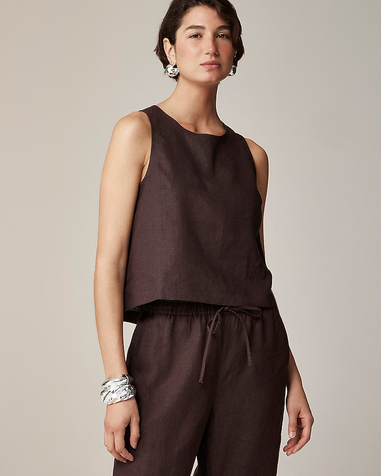 Maxine button-back top in linen | J. Crew US