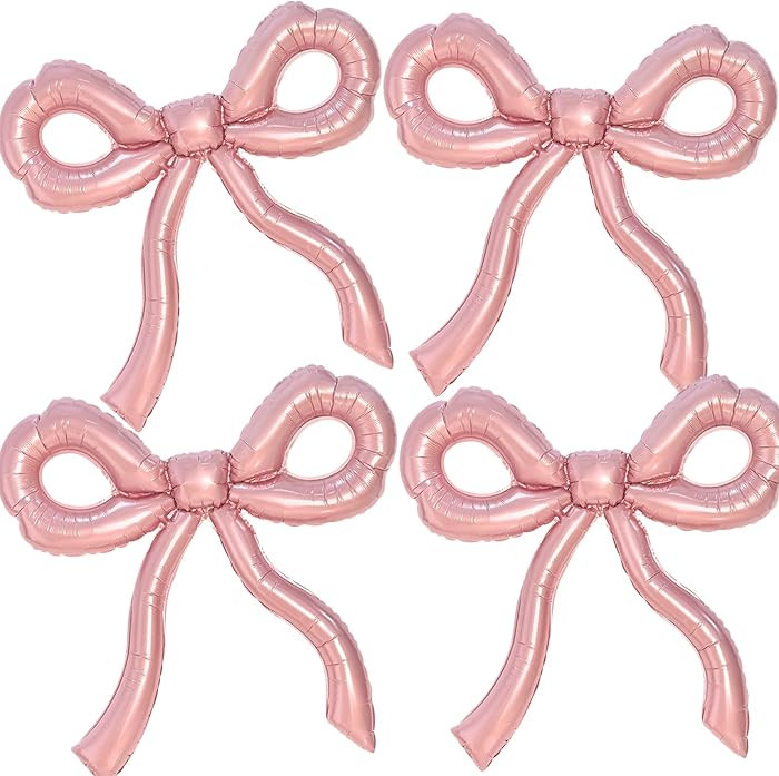 Bow Balloons Pink Bow Birthday Decorations Baby Shower Decorations Bridal Shower Bow Themed Party... | Amazon (US)