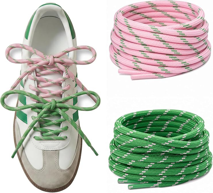39" Paracord Shoe Laces Round Rope Shoelaces Multi Color Cord Shoe Strings for Sneakers Boots 2 P... | Amazon (US)