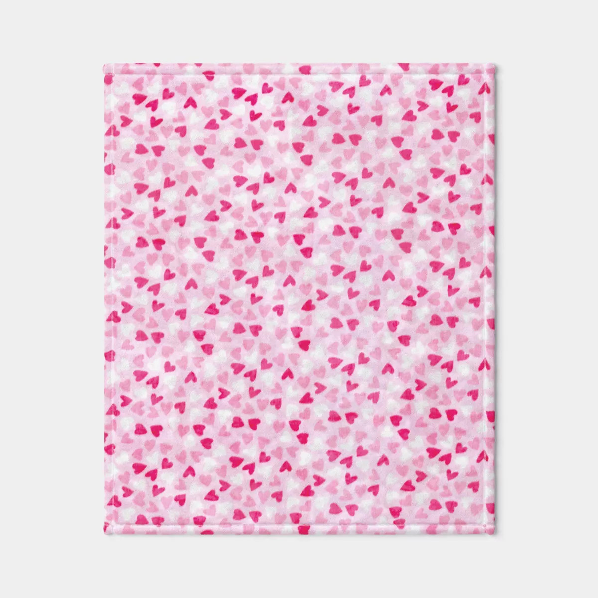 Valentine's Day Mini Hearts Printed Plush Throw Pink/Ivory - Room Essentials™ | Target