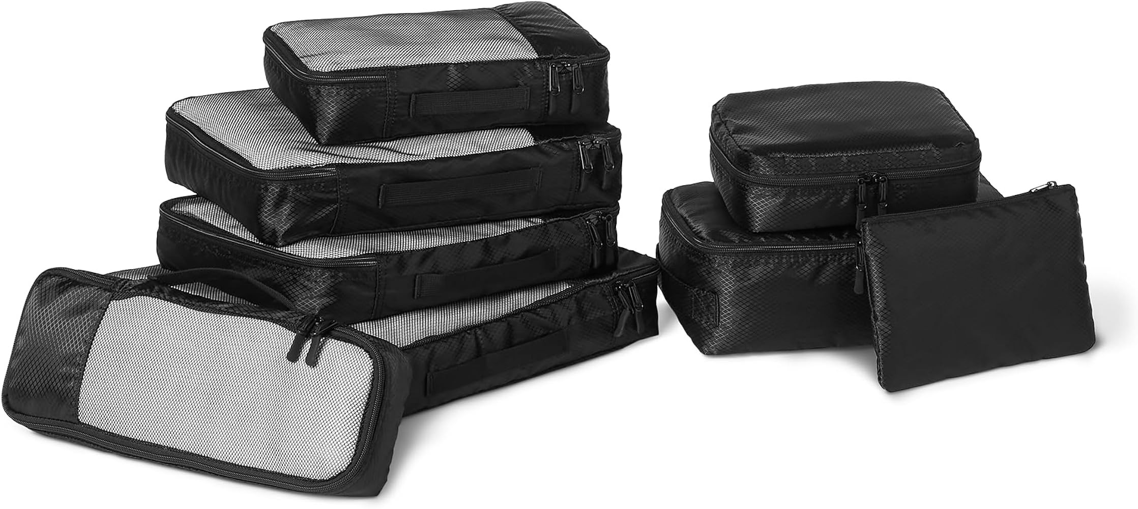 Amazon Essentials 8-Piece Packing Cubes Travel Accessories Set, Luggage Organiser with Double Zip... | Amazon (US)