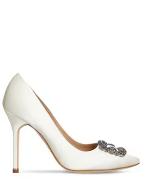 Manolo Blahnik - 105mm hangisi satin pumps - White | Luisaviaroma | Luisaviaroma