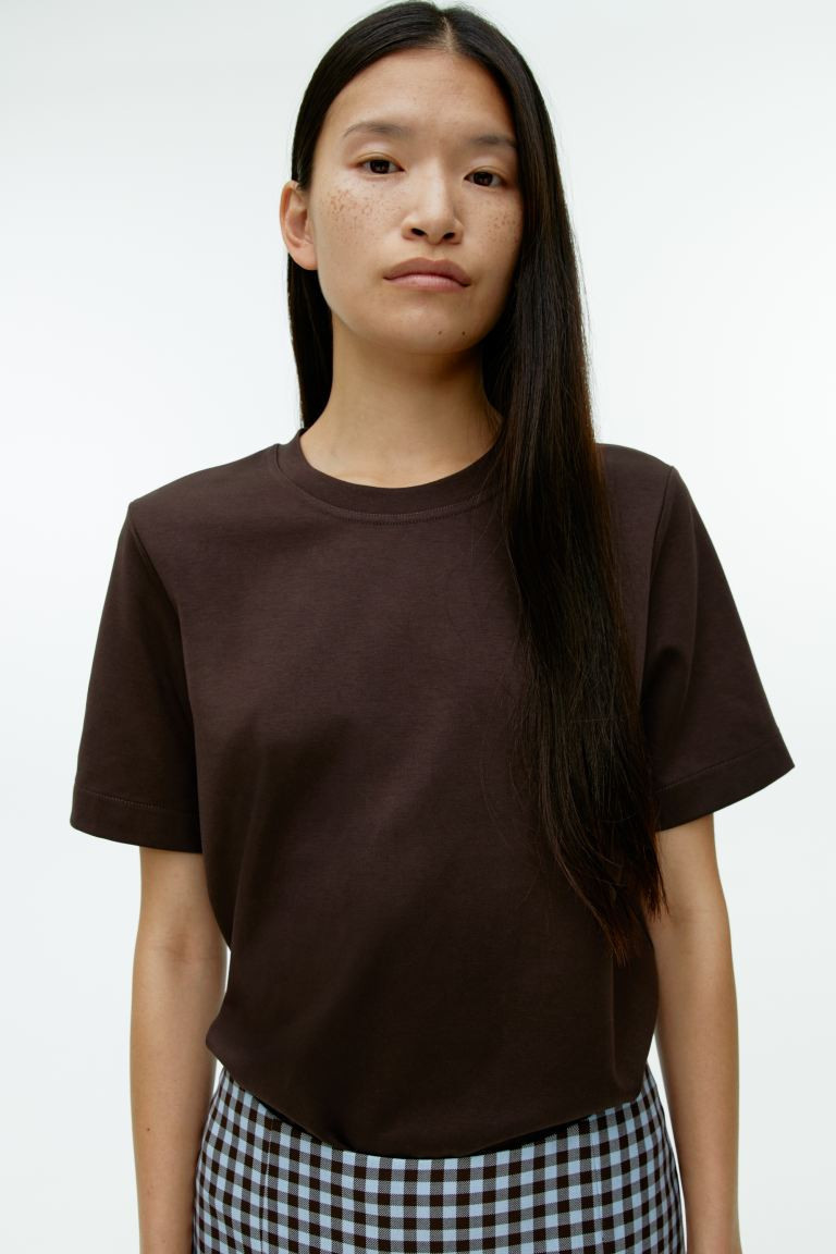 Schweres T-Shirt - Dunkelbraun - Ladies | H&M AT | H&M (DE, AT, CH, NL, FI)
