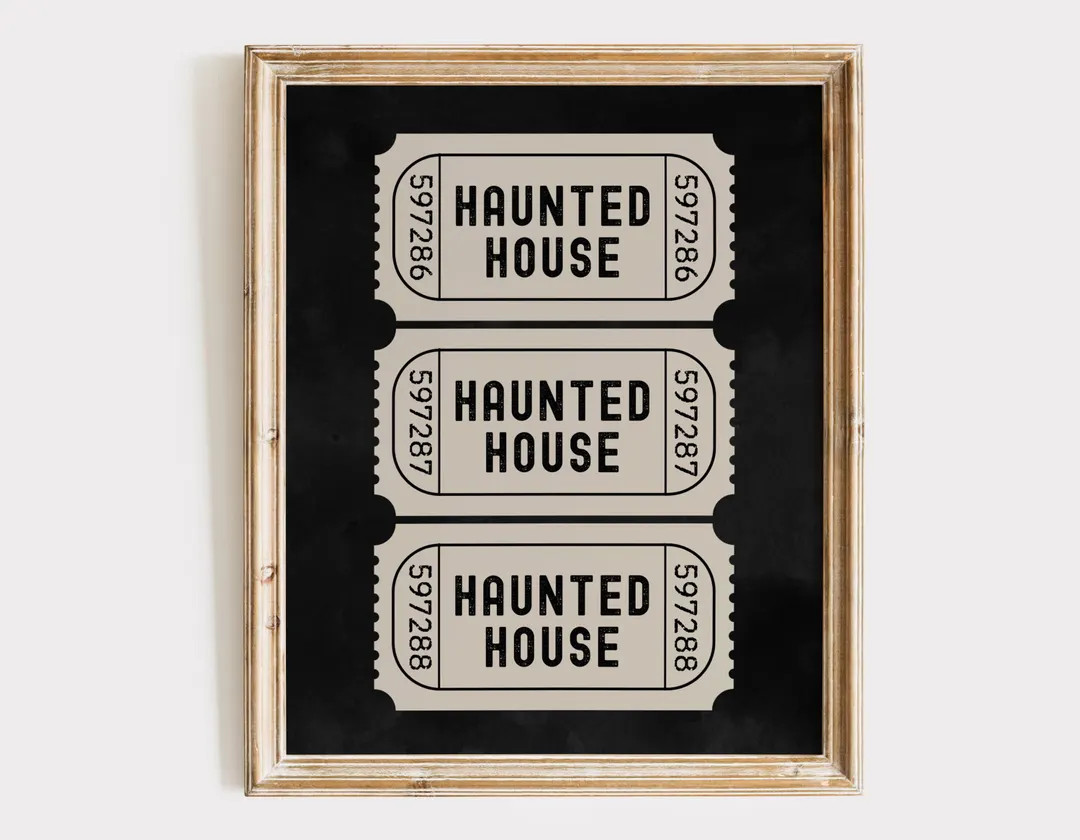 Haunted House Tickets Wall Art | Halloween Art Prints | Halloween Decor | Halloween Printable Wal... | Etsy (US)
