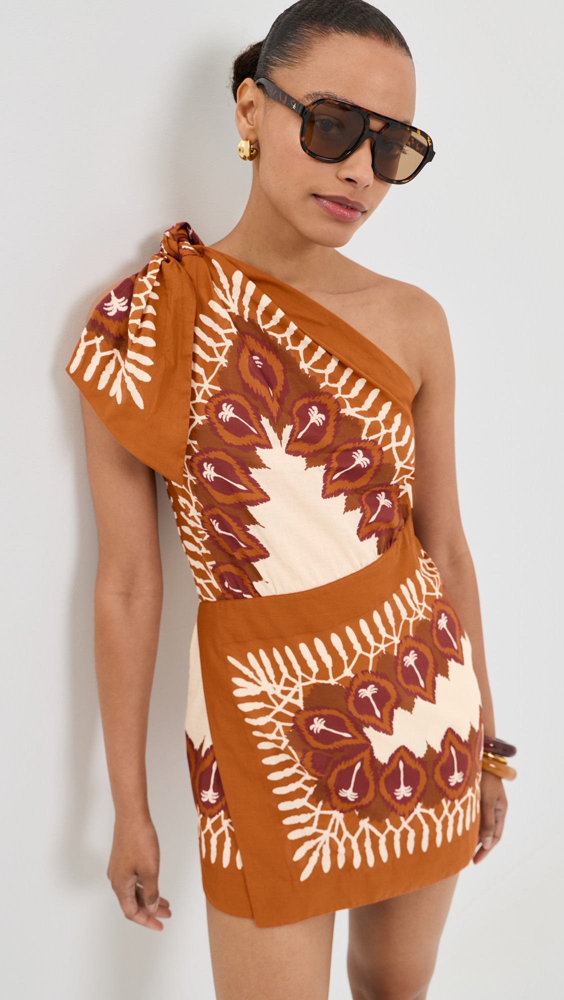 Johanna Ortiz Sun Traveller Mini Dress Ecru/Brown 0 | Shopbop
