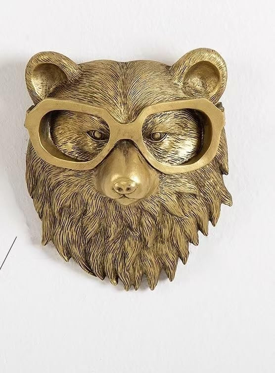 Rekeell Decorative Wall Mounted Animal Heads, Gold Metallic Finish, Bear Deer Rabbit with Glasses... | Amazon (US)
