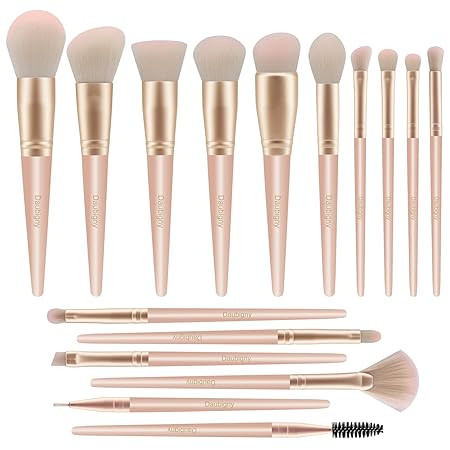 Makeup Brushes,Daubigny 16Pcs Silver Premium Synthetic Makeup Brush Set with Professional Foundat... | Amazon (US)