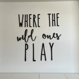 Where the wild ones play sign | Playroom wall decor | Play room wall cut out sign | Where the wil... | Etsy (US)
