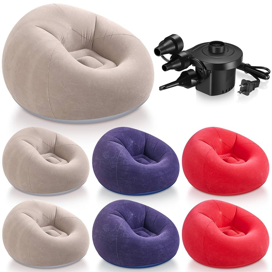 6 Pcs Bean Bag Chairs for Adults Inflatable Chairs with Electric Air Pump,Blow up Couch Folding P... | Amazon (US)