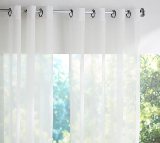 Indoor/Outdoor Sheer Grommet Curtain | Pottery Barn (US)