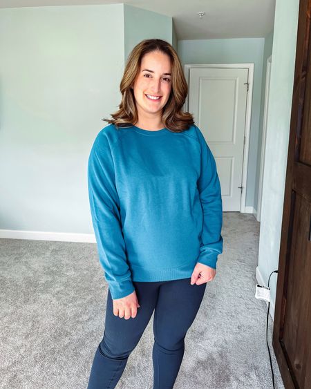 Walmart sweatshirt for spring!
I’m currently 2 months postpartum and living in loungewear! 

Current stats:
5’4”
Size M/L
170 lbs

Blue crewneck sweatshirt:
I’m wearing a size large 

bump friendly, grandmillennial coastal grandmother coastal classic preppy casual fashion mom style petite style, Pinterest style, style over 30, capsule wardrobe, mom style, outfit idea, outfit inspo, neutral outfit, size medium, size 8, size 10, petite fashion, petite style, fall trends, outfit inspo, shopping haul, midsize, spring outfit, spring style, postpartum 


#LTKstyletip #LTKtravel #LTKfindsunder100