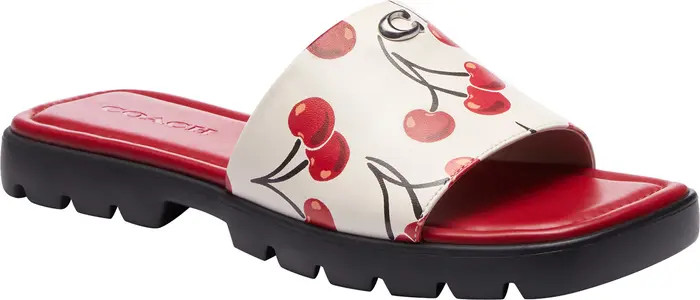 Florence Cherry Print Slide Sandal (Women) | Nordstrom